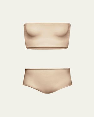 Alaïa Bra Tube Top And Underwear Set - Natural
