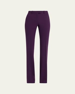 Michael Kors Haylee Flare-Leg Stretch Wool Pants - Purple