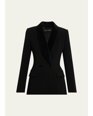 Sergio Hudson Velvet Shawl Collar Tuxedo Blazer - Black