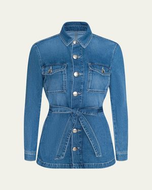 L'Agence Samaya Denim Safari Jacket - Blue