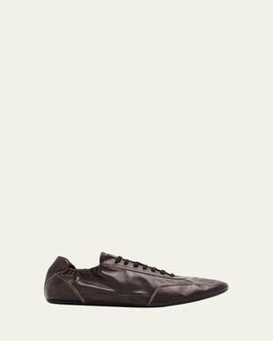 Prada Collapse Leather Sneakers - White