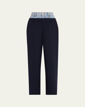 Jonathan Simkhai Ophelia Double Waistband Pants - Blue