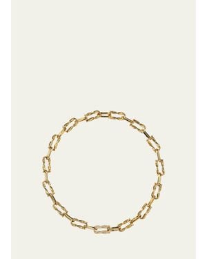 Boochier Ties 18K Single Diamond Pave Link Necklace - Natural