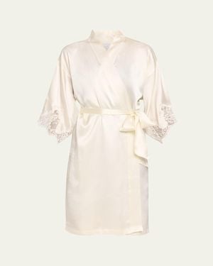 Lise Charmel Splendeur Lace-Trim Silk-Blend Robe - Black