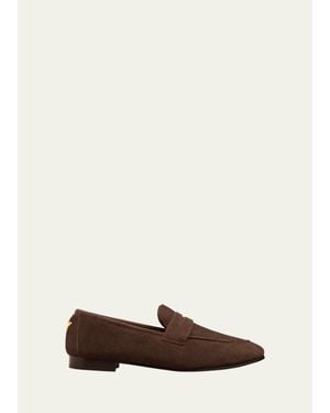 Bougeotte Flaneur Suede Penny Loafers - Brown