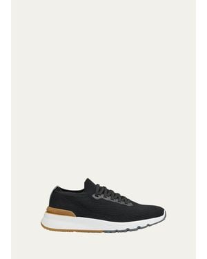 Brunello Cucinelli Knit Runner Sneakers - White