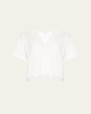 Eres Ideale Lace-Trim Shirt - Natural