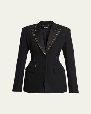 Versace Studded Single-Breasted Jacket - Black