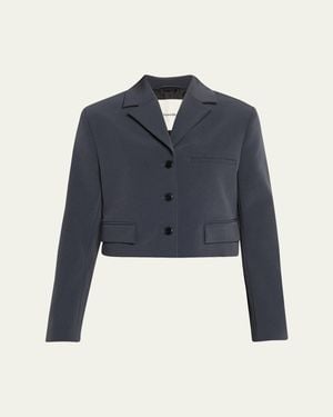 Nanushka Sinead Cropped Tailored Jacket - Blue