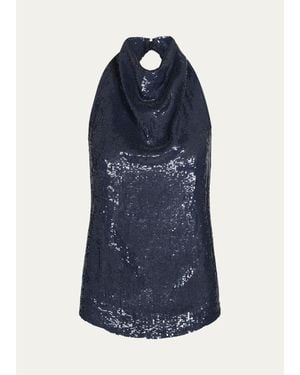 Twp Friday Night Sequined Top - Blue