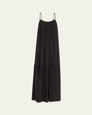 Michael Kors Gathered Backless Maxi Dress - Black