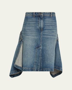 Brandon Maxwell Frankie Denim Handkerchief Skirt - Blue