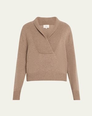 Loulou de Saison Makela Large V-Neck Cashmere Sweater - Natural