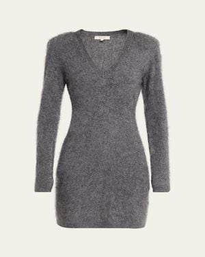 Toccin Sara Brushed Cashmere Mini Sweater Dress - Gray