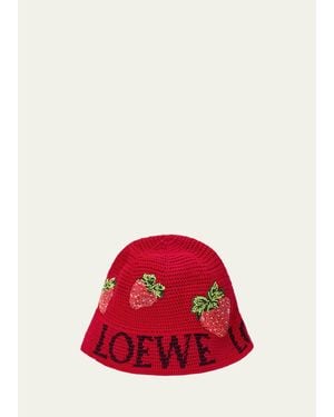 Loewe Strawberry Bucket Hat - Red