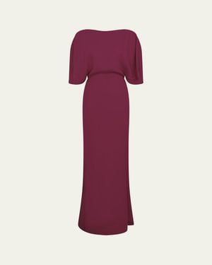 16Arlington Dona Boat-Neck Gown - Purple