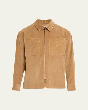 Burberry Corduroy Zip Overshirt - Natural