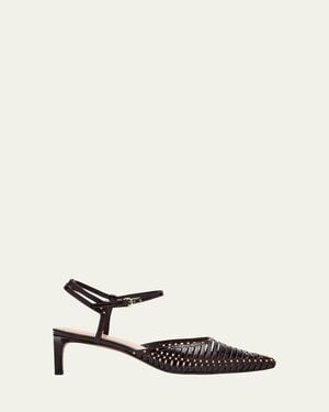Ulla Johnson Francine Caged Leather Ankle-Strap Pumps - Natural