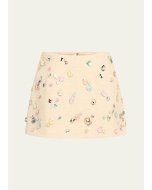 Marc Jacobs Swarovski Mini Wool Bell Skirt - Natural