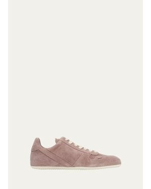 Rick Owens Minimal Suede Low-Top Sneakers - Pink