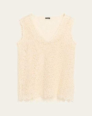 Kiton Cotton Macrame Tank Top - Natural
