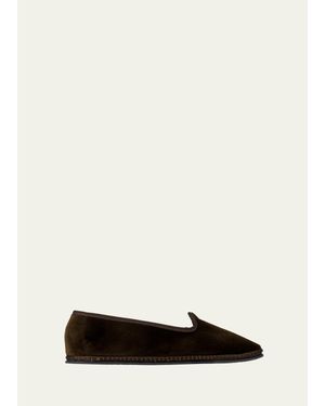 Vibi Venezia Suede Easy Loafer Slippers - White