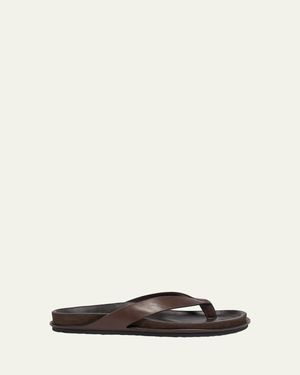 Jacquemus Les Tatanes Leather Thong Sandals - Natural