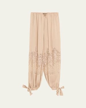 Kobi Halperin Corrine Lace-Inset Balloon Pants - Natural