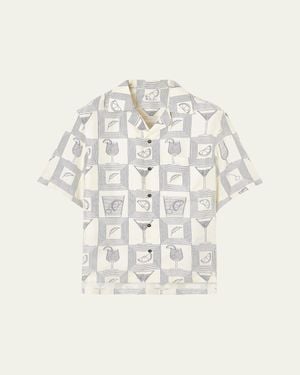 Loro Piana Federico Twill Short-Sleeve Shirt - Natural