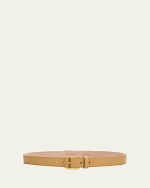 Michael Kors Jodi Leather Trouser Belt - Natural