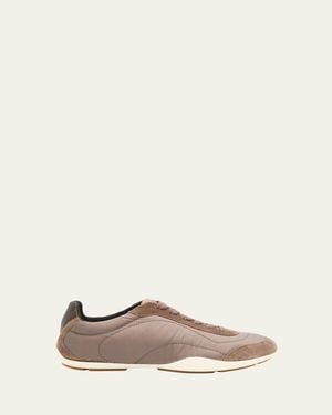 Brunello Cucinelli Nylon Suede Sneakers - Natural