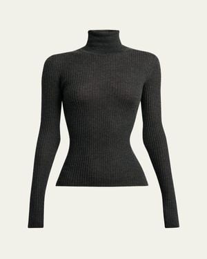 Gabriela Hearst Peppe Cashmere Silk Turtleneck Sweater - Black