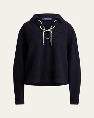 Ralph Lauren Tyrus Felted Cashmere Jersey Sweatshirt - Blue