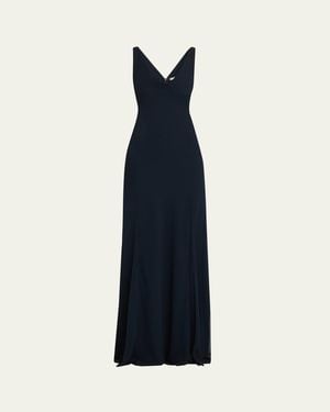 Jason Wu Plunging Cowl-Neck Sleeveless Crepe Gown - Blue