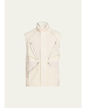 Mordecai Parachute Multi-Zip Nylon Vest - Natural