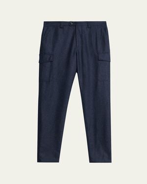 Brunello Cucinelli Virgin Wool Cargo Pants - Blue