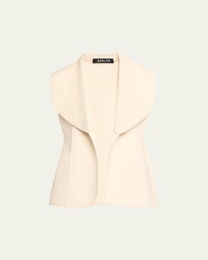Ashlyn Aislinn Pintuck Merino Wool-Blend Vest - Natural