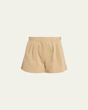 Ulla Johnson Kira Pleated Cotton Shorts - Natural