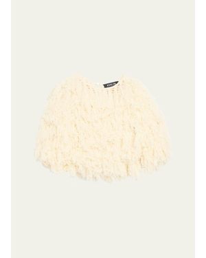 Ashlyn Curly Fringe Crop Sweater - Natural