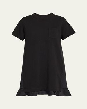 Sacai Nylon-Cotton Hybrid Mini Dress - Black