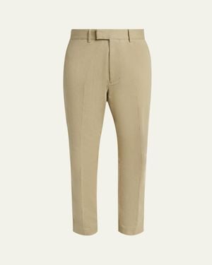 Tom Ford Comfort Stretch Slim Flat-Front Pants - Natural
