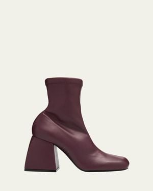 NODALETO Bulla Miula Leather Ankle Boots - Purple