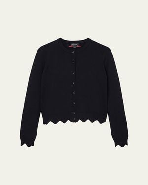 Marc Jacobs Scalloped Daisy Crewneck Cardigan - Blue