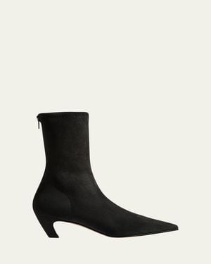 KHAITE 40Mm Arizona Leather Ankle Boots - Black