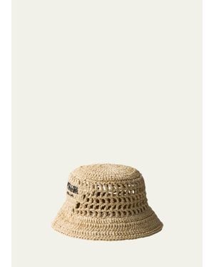 Prada Crochet Bucket Hat - Natural