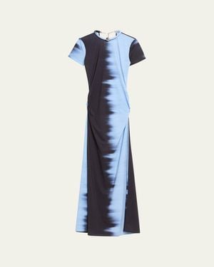 Silvia Tcherassi Yara Tie-Dye Short-Sleeve Maxi Dress - Blue
