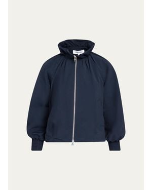 Veronica Beard Circe Hooded Bubble Jacket - Blue