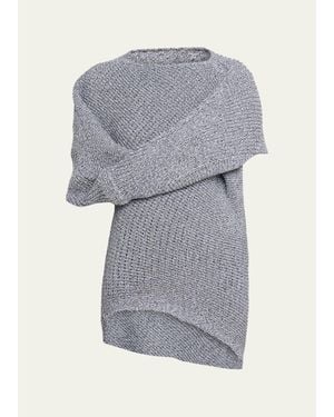 Issey Miyake Found Stone Short-Sleeve Mesh-Knit Top - Gray