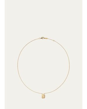Boochier 18K Diamond Mini Letter Necklace - Natural