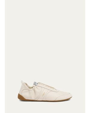 Chloé Kick Leather Low-Top Sneakers - White